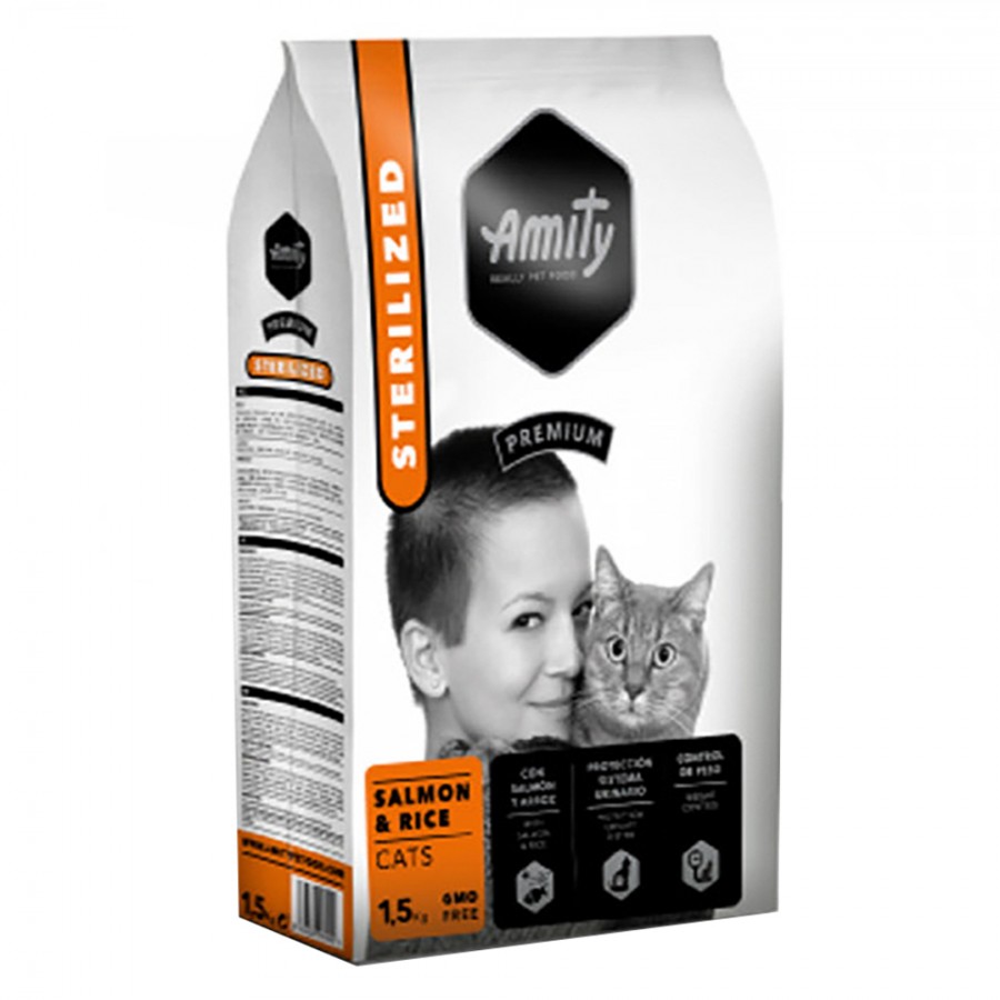 AMITY PREMIUM SALMON & RICE CATS STERILIZED- 1,5KG AMITY PREMIUM SALMON & RICE CATS STERILIZED- 1,5KG