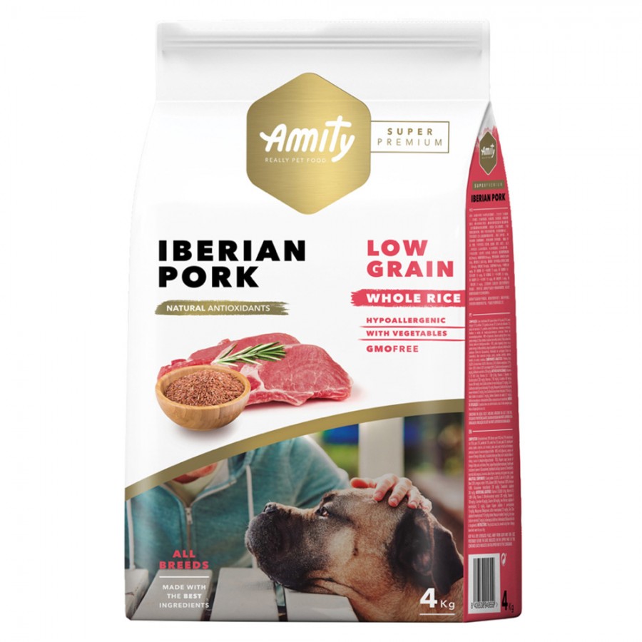 AMITY SUPER PREMIUM (LOW GRAIN) - ADULT IBERIAN PORK - 4KG AMITY SUPER PREMIUM (LOW GRAIN) - ADULT IBERIAN PORK - 4KG