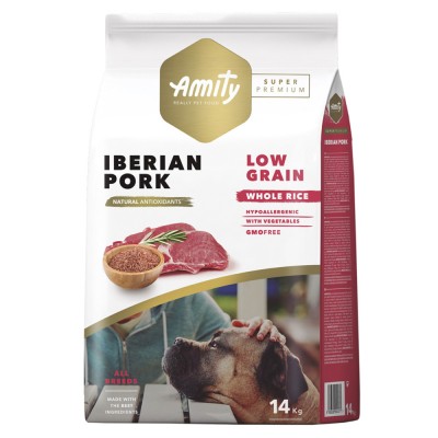 AMITY SUPER PREMIUM (LOW GRAIN) - ADULT IBERIAN PORK - 14 KG