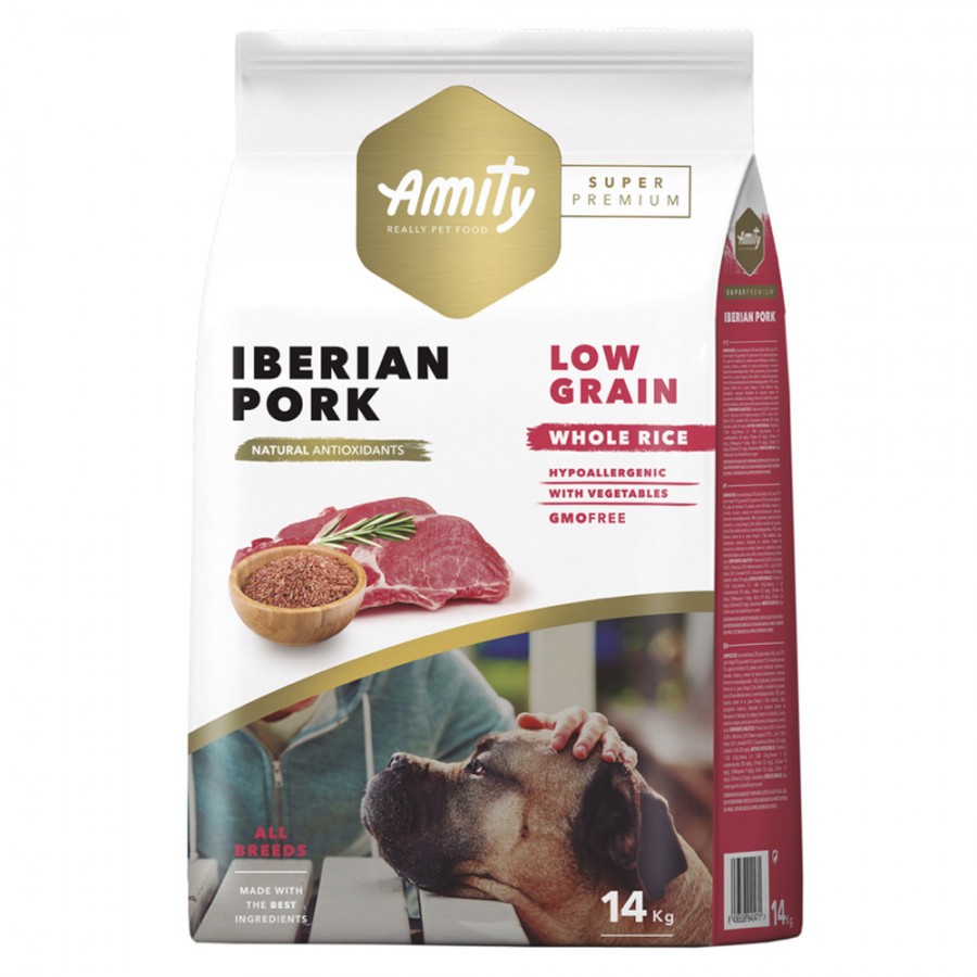 AMITY SUPER PREMIUM (LOW GRAIN) - ADULT IBERIAN PORK - 14 KG AMITY SUPER PREMIUM (LOW GRAIN) - ADULT IBERIAN PORK - 14 KG