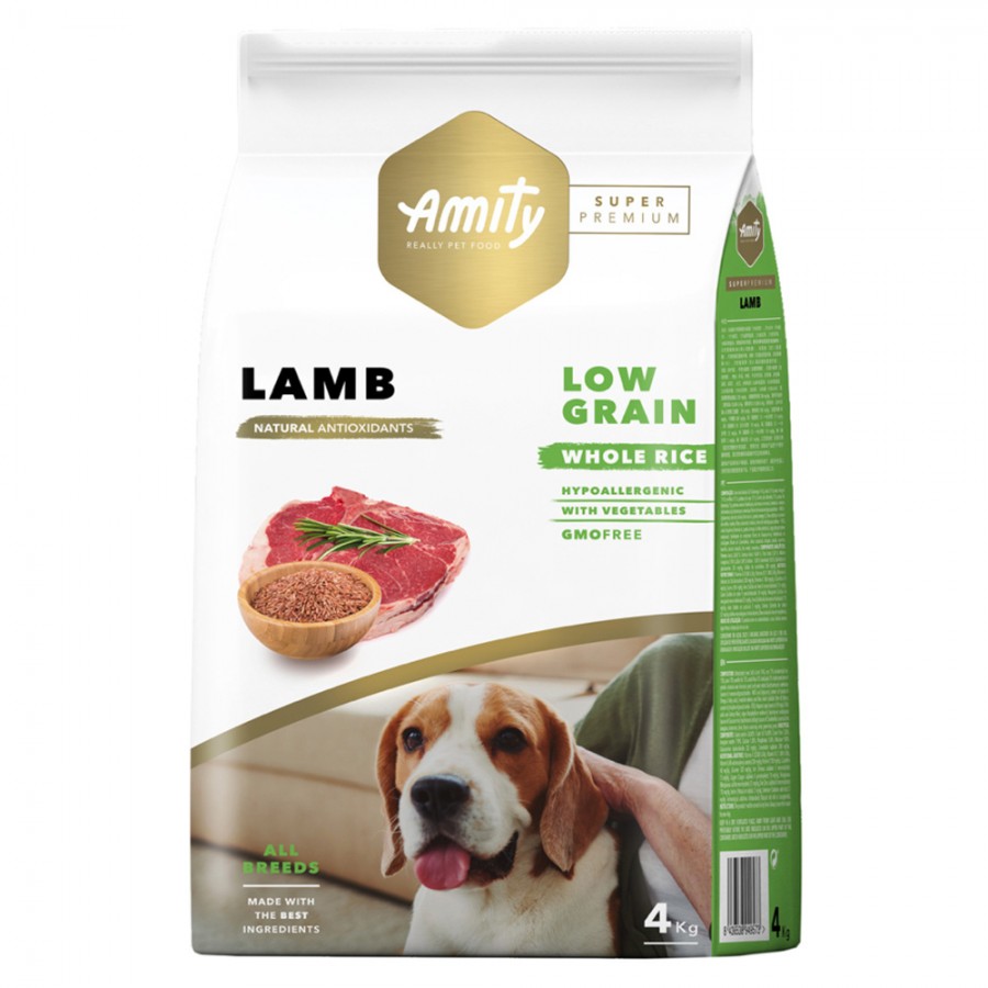AMITY SUPER PREMIUM (LOW GRAIN) - ADULT LAMB - 4KG