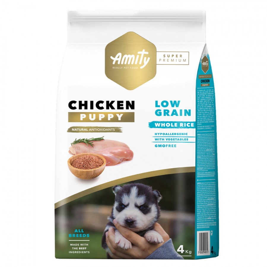 AMITY SUPER PREMIUM (LOW GRAIN) PUPPY CHICKEN - 4 KG AMITY SUPER PREMIUM (LOW GRAIN) PUPPY CHICKEN - 4 KG