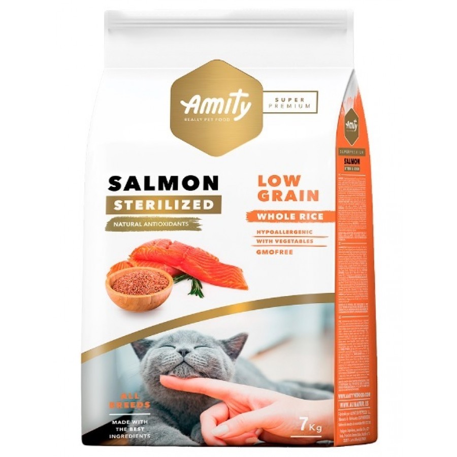 AMITY SUPER PREMIUM LOW GRAIN SALMON STERILIZED CAT - 7KG AMITY SUPER PREMIUM LOW GRAIN SALMON STERILIZED CAT - 7KG