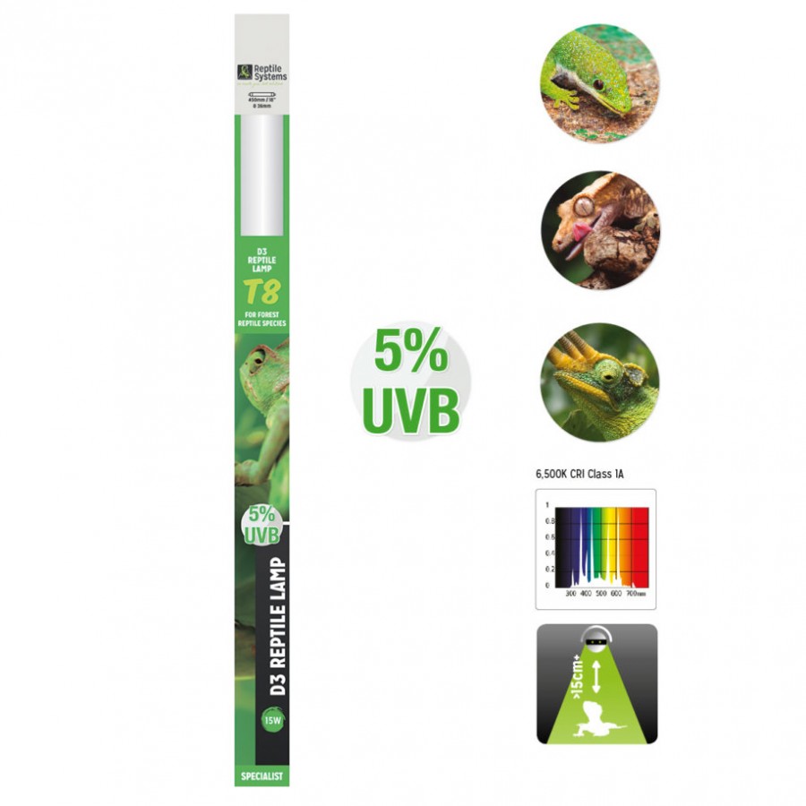 LÂMPADA REPTEIS D3 SPECIALIST T8 5%