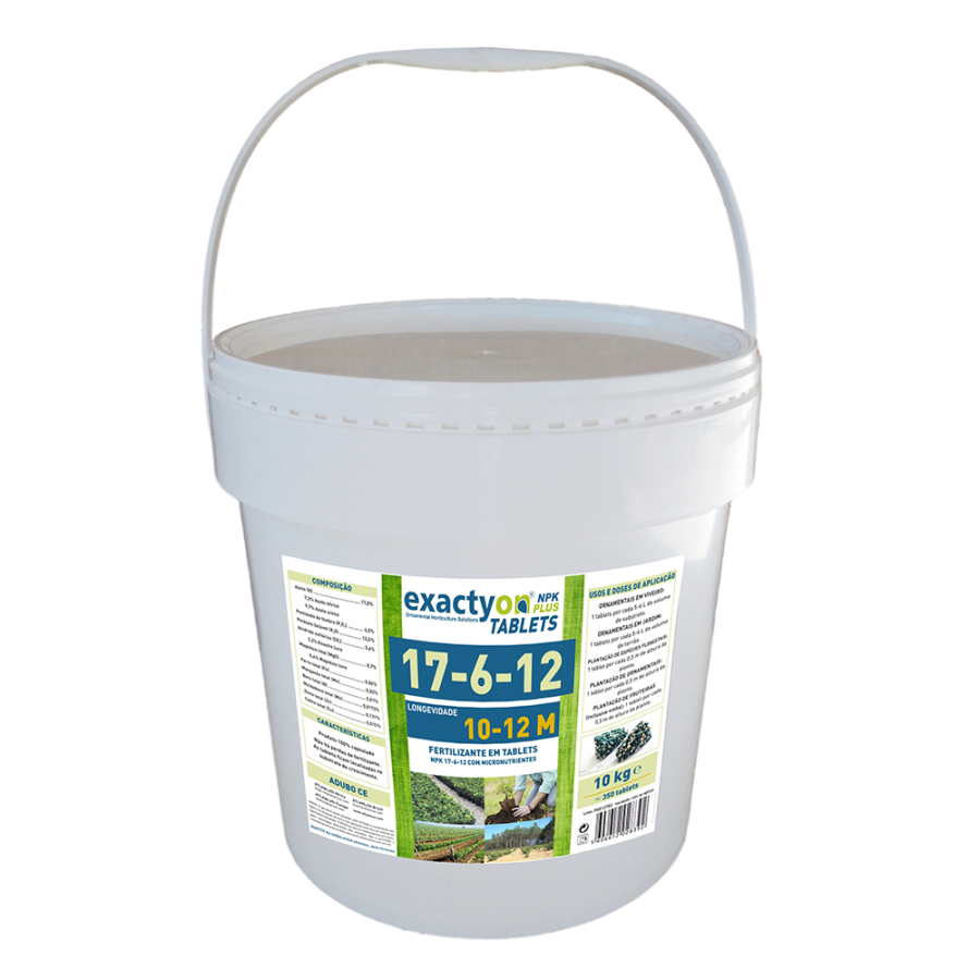 ADUBO EXACTYON STD NPK+ 17-6-12 (10-12M)- PASTILHAS 350 - BALDE ADUBO EXACTYON STD NPK+ 17-6-12 (10-12M)- PASTILHAS 350 - BALDE