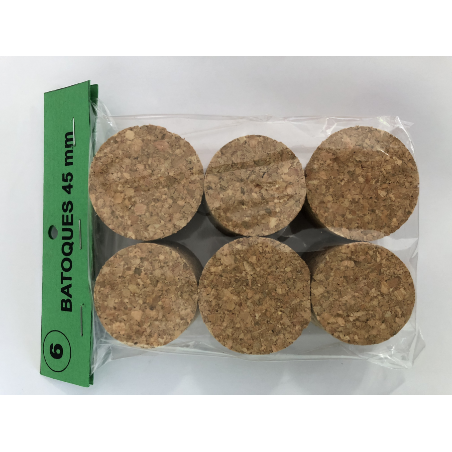 BATOQUE DE CORTIÇA 45MM - PACK 6 BATOQUE DE CORTIÇA 45MM - PACK 6
