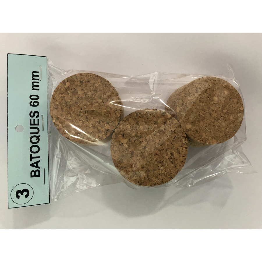 BATOQUE DE CORTIÇA 60MM - PACK 3 BATOQUE DE CORTIÇA 60MM - PACK 3