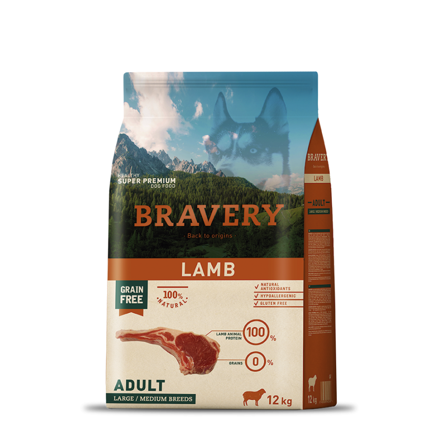 BRAVERY CAO ADULTO LAMB MEDIUM/LARG BREEDS - 12KG BRAVERY CAO ADULTO LAMB MEDIUM/LARG BREEDS - 12KG