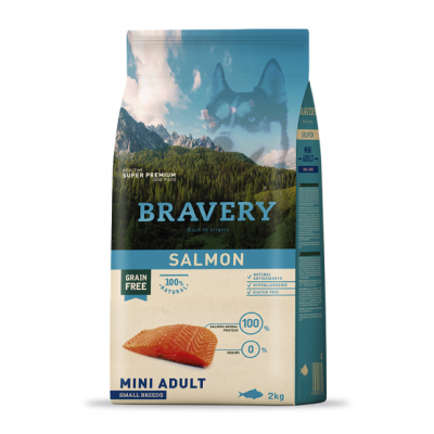 BRAVERY CAO ADULTO MINI SALMON  SMALL BREEDS -  2KG