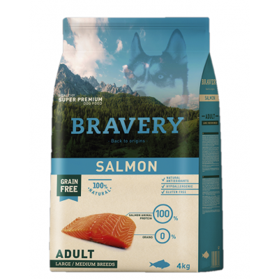 BRAVERY CAO ADULTO SALMON  MEDIUM/LARG BREEDS - 4KG