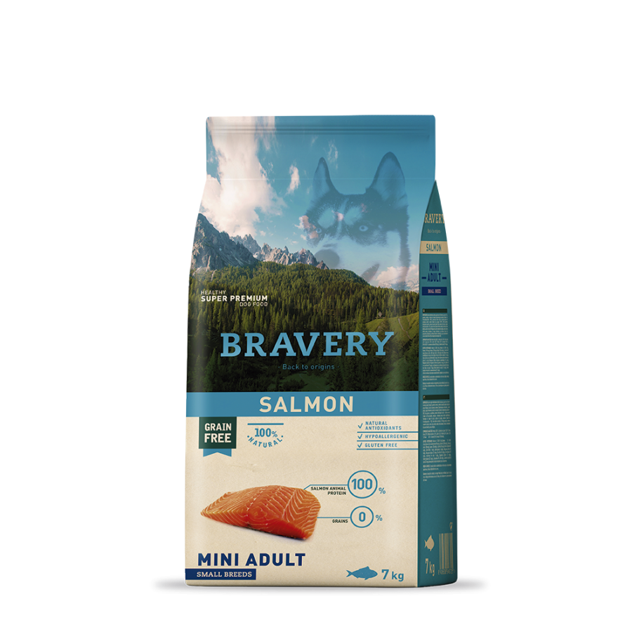 BRAVERY CAO ADULTO MINI SALMON SMALL BREEDS - 7KG BRAVERY CAO ADULTO MINI SALMON SMALL BREEDS - 7KG
