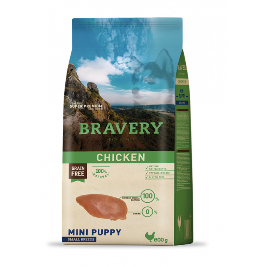 BRAVERY CAO PUPPY  MINI CHICKEN SMALL BREEDS - 600G