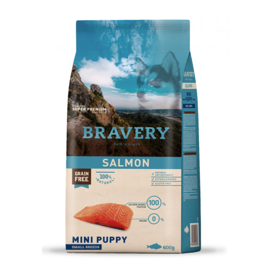 BRAVERY CAO PUPPY MINI SALMON SMALL BREEDS - 600G BRAVERY CAO PUPPY MINI SALMON SMALL BREEDS - 600G