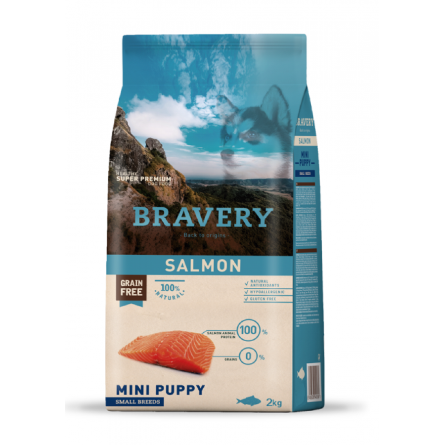 BRAVERY CAO PUPPY MINI SALMON  SMALL BREEDS - 2KG