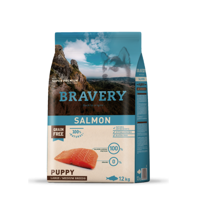 BRAVERY CAO PUPPY  SALMON  MEDIUM/LARG BREEDS - 12KG