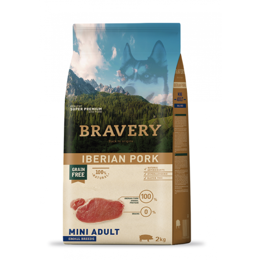 BRAVERY CAO ADULTO MINI IBERIAN PORK  SMALL BREEDS - 2KG