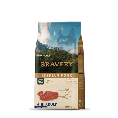 BRAVERY CAO ADULTO MINI IBERIAN PORK  SMALL BREEDS - 7KG