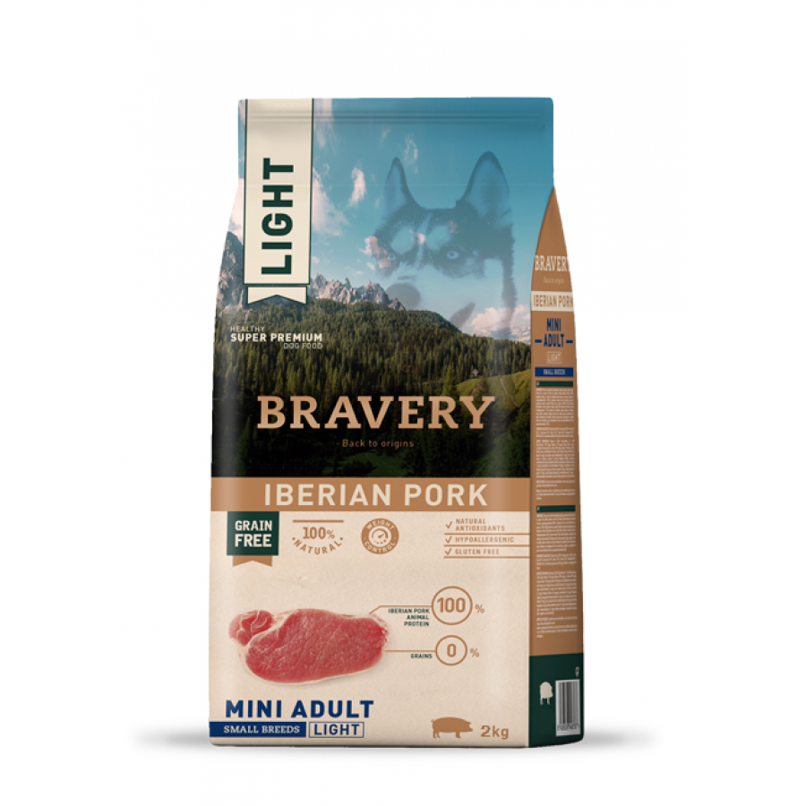 BRAVERY CAO ADULTO MINI IBERIAN PORK SMALL BREEDS (LIGHT) - 2KG BRAVERY CAO ADULTO MINI IBERIAN PORK SMALL BREEDS (LIGHT) - 2KG