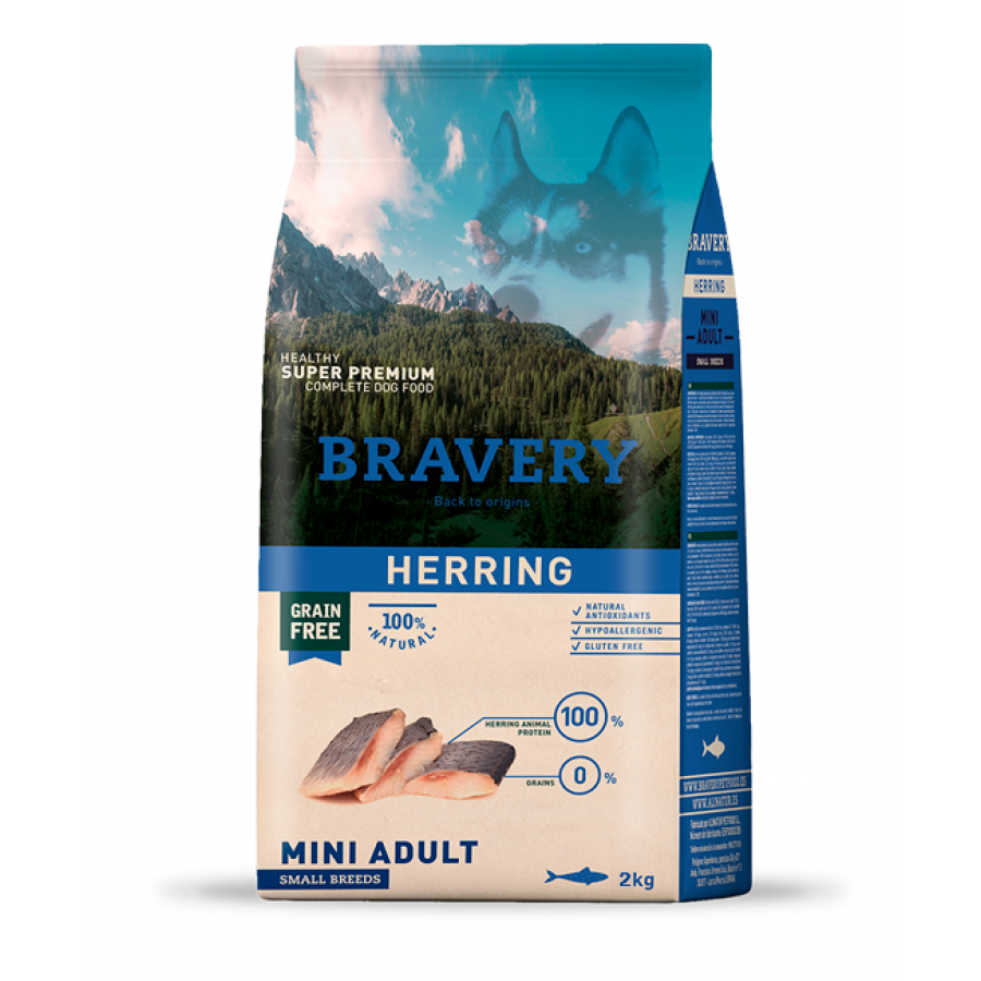 BRAVERY CAO ADULTO MINI HERRING SMALL BREEDS - 2KG BRAVERY CAO ADULTO MINI HERRING SMALL BREEDS - 2KG