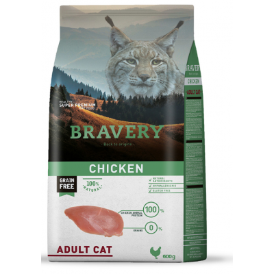 BRAVERY GATO ADULTO CHICKEN - 600G