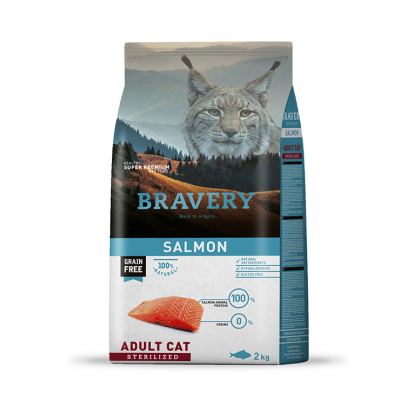 BRAVERY GATO ADULTO SALMON STERILIZED - 2KG
