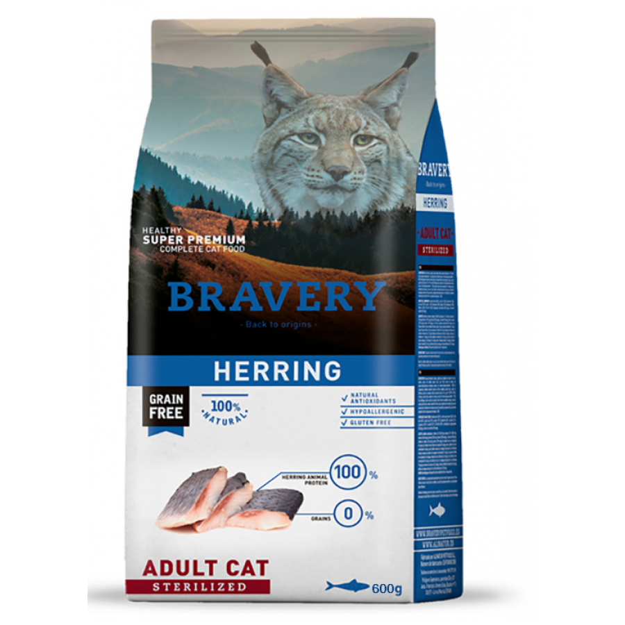BRAVERY GATO ADULTO HERRIN STERILIZED - 600G
