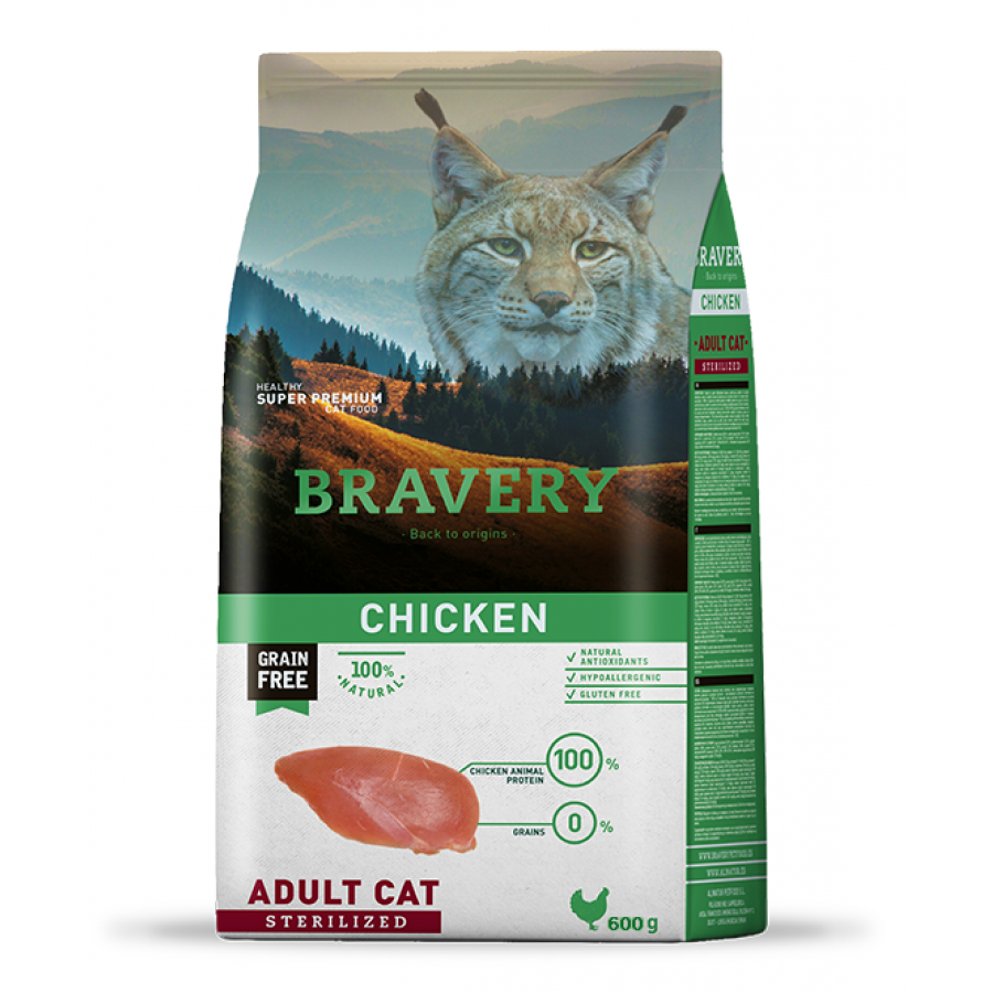 BRAVERY GATO ADULTO CHICKEN STERILIZED - 600G BRAVERY GATO ADULTO CHICKEN STERILIZED - 600G