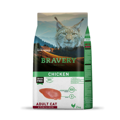 BRAVERY GATO ADULTO CHICKEN STERILIZED - 2KG