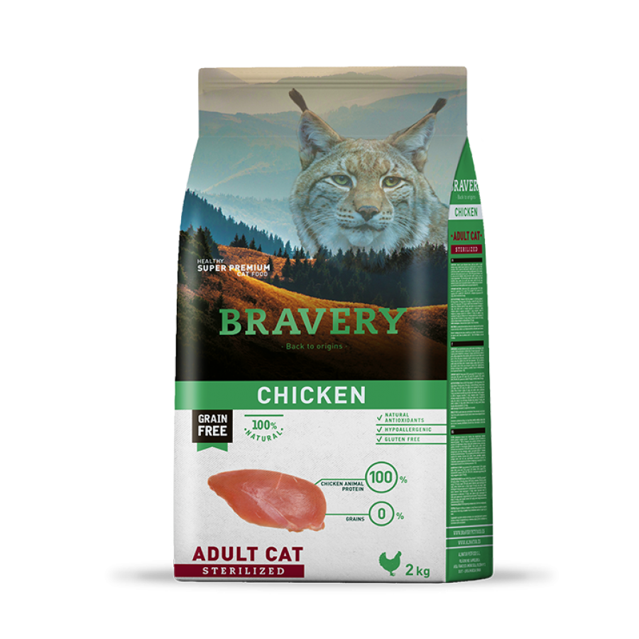 BRAVERY GATO ADULTO CHICKEN STERILIZED - 2KG