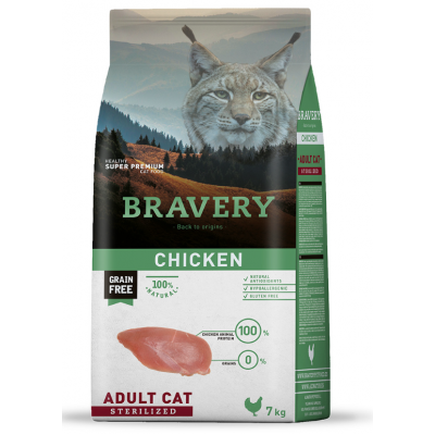 BRAVERY GATO ADULTO CHICKEN STERILIZED - 7KG