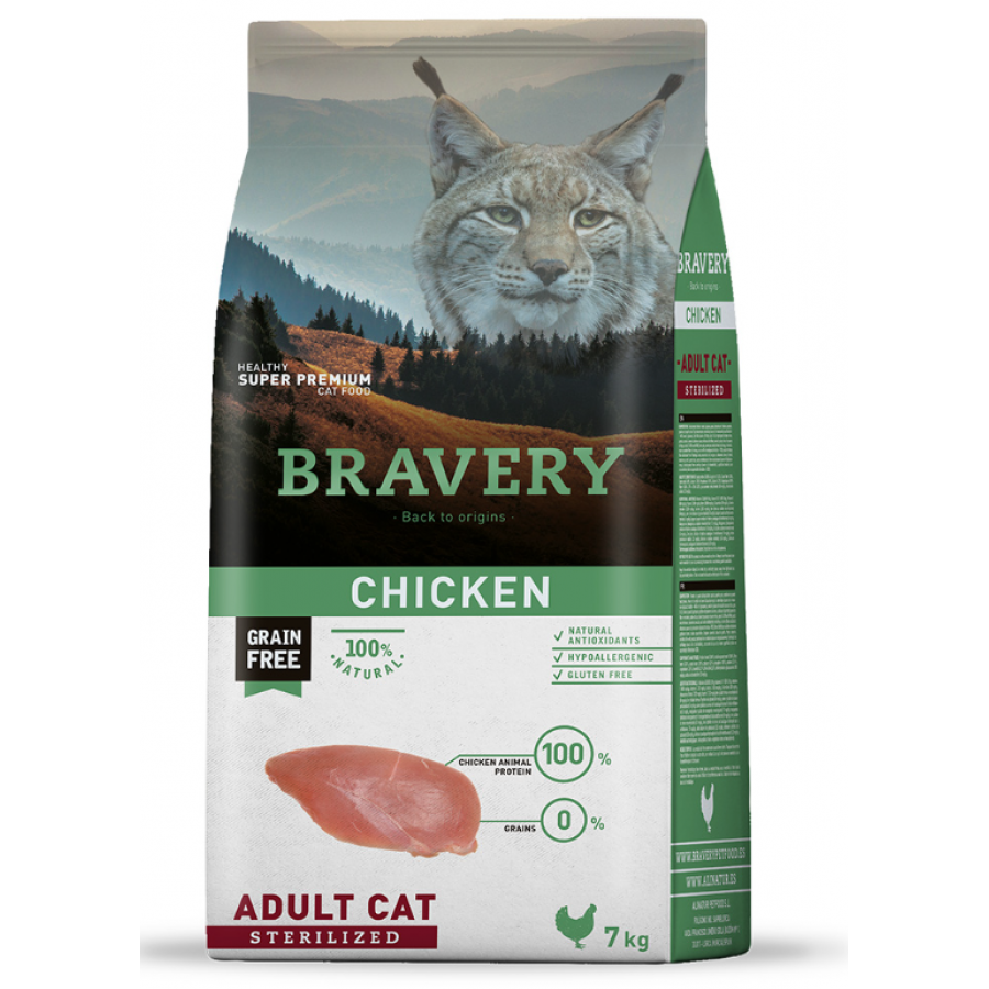 BRAVERY GATO ADULTO CHICKEN STERILIZED - 7KG BRAVERY GATO ADULTO CHICKEN STERILIZED - 7KG