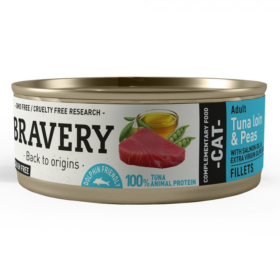 BRAVERY GATO ADULTO WET TUNA LOIN FILLET & PEAS (12X70G) BRAVERY GATO ADULTO WET TUNA LOIN FILLET & PEAS (12X70G)