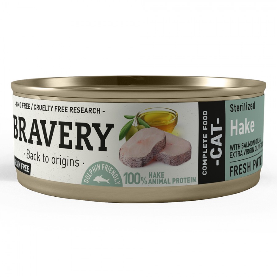 BRAVERY GATO STERILIZED WET HAKE (12X70G) BRAVERY GATO STERILIZED WET HAKE (12X70G)