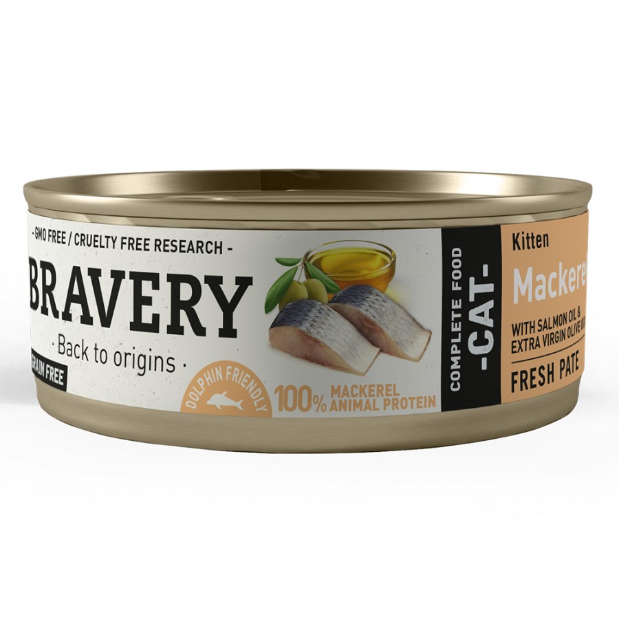 BRAVERY GATO KITTEN WET MACKEREL (12X70G) BRAVERY GATO KITTEN WET MACKEREL (12X70G)