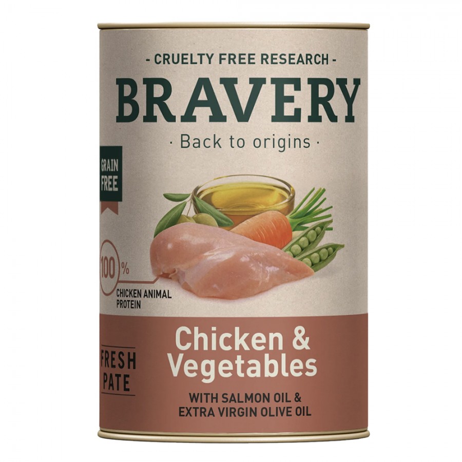 BRAVERY CAO WET CHICKEN & VEGETABLES - LATA 290G BRAVERY CAO WET CHICKEN & VEGETABLES - LATA 290G