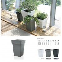 VASO LOFLY SQUARE CINZA -200MM VASO LOFLY SQUARE CINZA -200MM