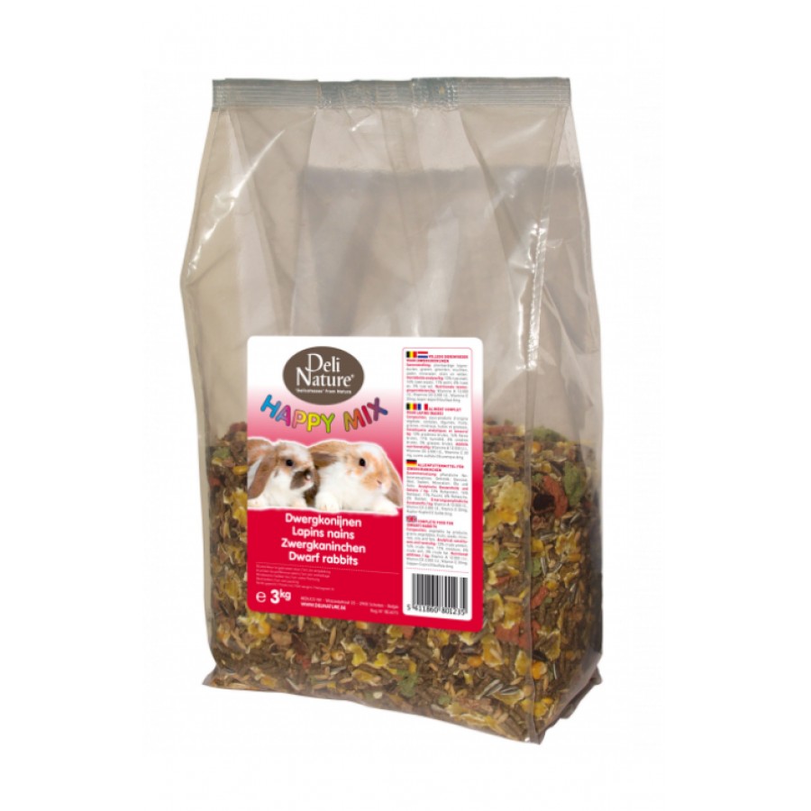 DELI NATURE COELHOS ANÕES HAPPY MIX - 3 KILOS