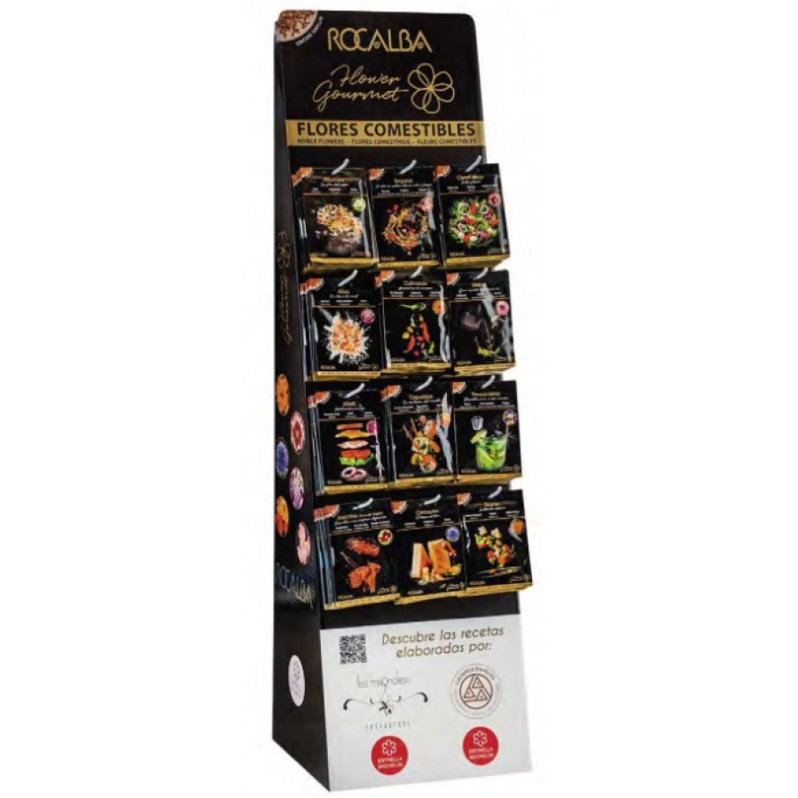 EXPOSITOR COMPLETO ROCALBA PVL FLORES COMESTIVEIS - 12 X 20 PACOTES EXPOSITOR COMPLETO ROCALBA PVL FLORES COMESTIVEIS - 12 X 20 PACOTES