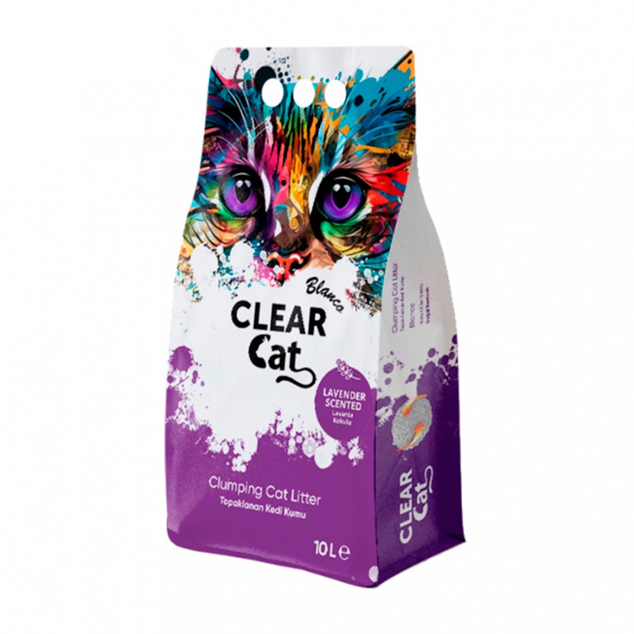 AREIA P/ GATOS CLEAR CAT BLANCO LITTER LAVANDA -10LT AREIA P/ GATOS CLEAR CAT BLANCO LITTER LAVANDA -10LT