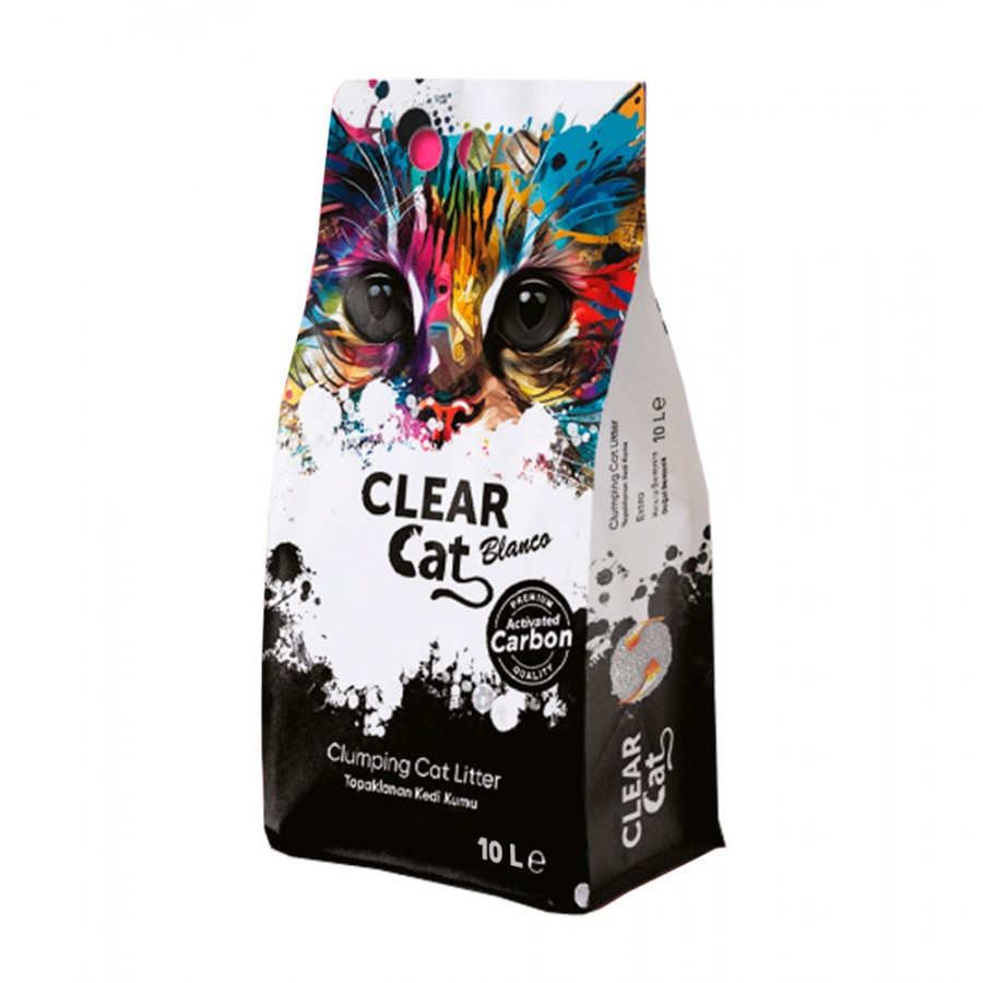 AREIA P/GATOS- CLEAR CAT LITTER CARVÃO ATIVADO - 10L