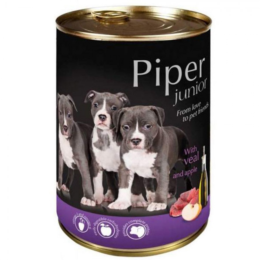 PIPER - CACHORRO JUNIOR C/VITELA E MAÇA 400 GR
