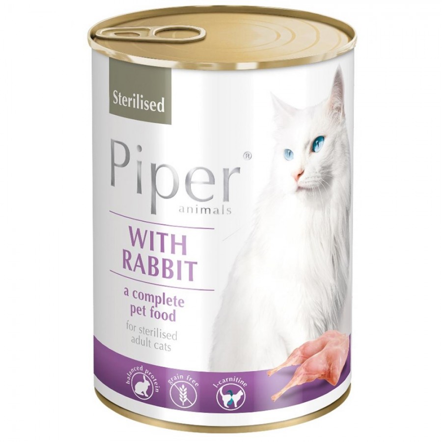 PIPER - GATO ADULTO COM COELHO - ESTERILIZADO (GRAIN FREE)- 400GR