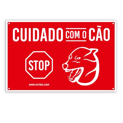 PLACA CUIDADO COM O CAO "ALUMINIO"
