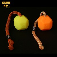 BOLA "JULIUS K-9" FLUORESCENTE C/ CORDA Ø 6 CM (LARAN./MACIA)