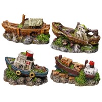 DECORAÇÃO PARA AQUÁRIO - BARCO PESCA PEQUENO (SORTIDO)