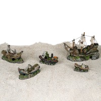 DECORAÇÃO PARA AQUÁRIO - BARCO PESCA PEQUENO (SORTIDO)