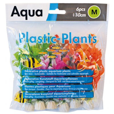 DECORAÇÃO PARA AQUÁRIO - PLANTAS ARTIFICIAIS PARA AQUÁRIO- COLOR  (SORTIDO 6 UNIDADES ) 30CM