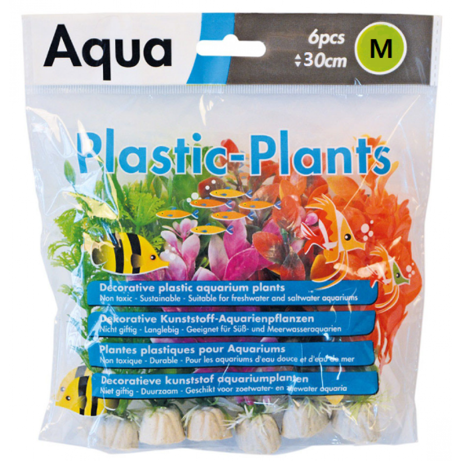 DECORAÇÃO PARA AQUÁRIO - PLANTAS ARTIFICIAIS PARA AQUÁRIO- COLOR  (SORTIDO 6 UNIDADES ) 30CM