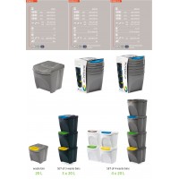 BALDE ECO PONTO COM TAMPA COR CINZA - KIT 3