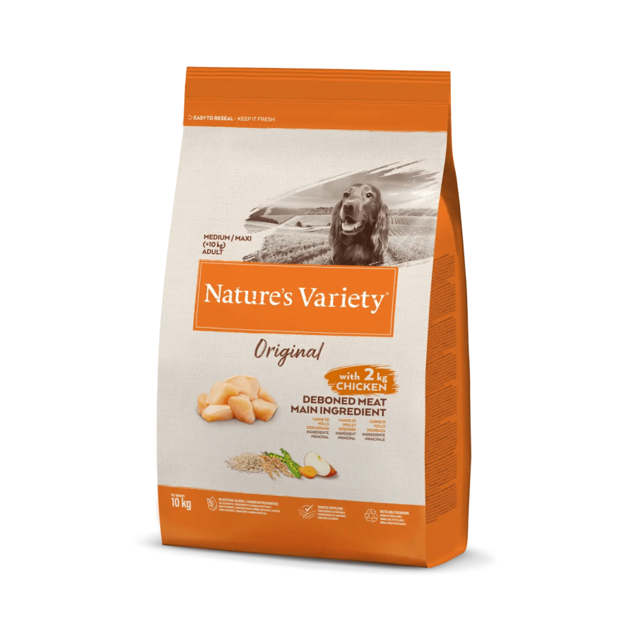 NATURE'S VARIETY ORIGINAL  CAO ADULTO MEDIUM/MAXI FRANGO - 10 KG